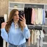 Amy see through πουκάμισο - Σιέλ