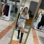 Cortney vinyl φόρεμα -Ασημί