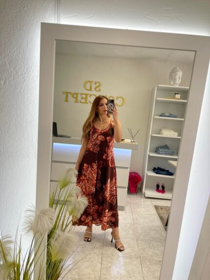 Elisa lingerie maxi φόρεμα - Καφέ / Εκάϊ