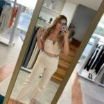 Emily Σετ Παντελόνα / Strapless Bustier - Εκρού