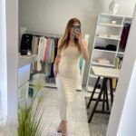 Fogia strapless midi dress - Μπεζ