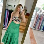 Gipsy ψηλομέση φούστα με βολάν - Πράσινο