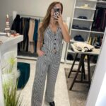 Katlen παντελόνα pied-de-poule - Λευκό / μαύρο