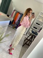 Maisie ψηλόμεσο παντελόνι – Εκρού - Image 4