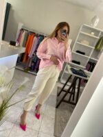 Maisie ψηλόμεσο παντελόνι – Εκρού - Image 2