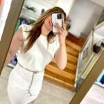 Monica φόρεμα με βάτες - Λευκό