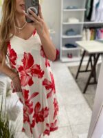 Nikol midi φόρεμα εμπριμέ - Κόκκινο - Image 3