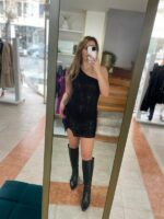 One shoulder φόρεμα - Μαύρο