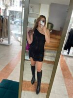 One shoulder φόρεμα - Μαύρο - Image 4