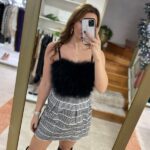 Paul bustier με marabou πούπουλα – Μαύρο