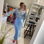 Sarah σατέν φούστα - Σιελ