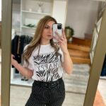 T-shirt 'happy' - Λευκό