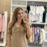 Rina Midi Φόρεμα Λινό Αμάνικο - Μπεζ