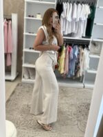 Louna Σετ Λινό με ζώνη - Μπεζ - Image 4