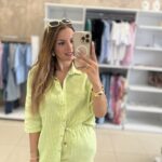 Sophia's Σετ Ριγέ με πουκάμισο και σορτς - Lime