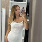 Lace midi φόρεμα - Εκρού