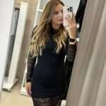 Bernart midi φόρεμα δαντέλα- Μαύρο