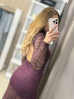 Bernart midi φόρεμα δαντέλα- Μπορντό - Image 3