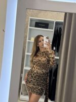 Paisley mini leopard φόρεμα - Καφέ