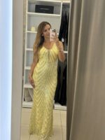 Gemma sequin maxi φόρεμα - Κίτρινο - Image 3