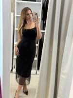 Dora glam midi φόρεμα - Μαύρο