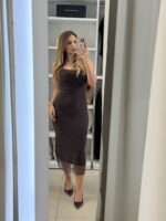 Dora glam midi φόρεμα - Καφέ