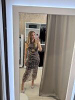 Estell midi φόρεμα animal print - Μαύρο