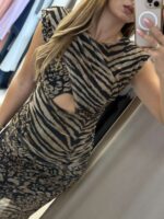 Estell midi φόρεμα animal print - Μαύρο - Image 2