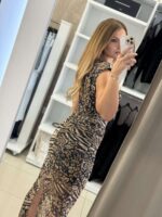 Estell midi φόρεμα animal print - Μαύρο - Image 3