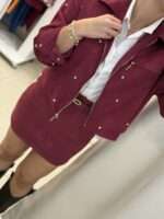 Claret set suede φούστα / jacket - Μπορντό - Image 3