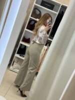 Zenev wide leg ψηλομεσο παντελόνι - Χακί - Image 3