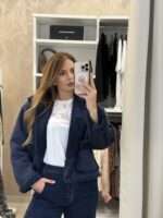 Cigar suede jacket - Μπλε