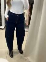 Rose balloon barrel jeans -Μπλε - Image 4