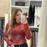 Val see through top - Κόκκινο