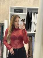 Val see through top - Κόκκινο