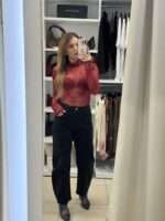 Rose balloon barrel jeans -Μαύρο