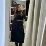 Josie denim midi φόρεμα -Navy blue