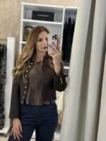 Gillian crop breasted σακάκι - Καφέ