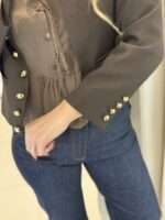 Gillian crop breasted σακάκι - Καφέ - Image 3