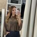 Ruffles see through πουκάμισο - Καφέ