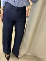 Zenev wide leg ψηλόμεσο παντελόνι - Μπλε - Image 2