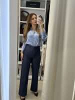 Zenev wide leg ψηλόμεσο παντελόνι - Μπλε