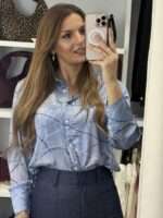 Mia πουκάμισο εμπριμέ - Σιέλ - Image 3