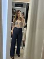 Zenev wide leg ψηλόμεσο παντελόνι - Μπλε - Image 4