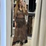 Milena ασύμμετρη leopard φούστα - καφέ