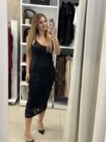 Nate midi φόρεμα παγιέτα - Μαύρο