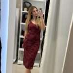 Nate midi φόρεμα παγιέτα - Μπορντό