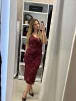 Nate midi φόρεμα παγιέτα - Μπορντό