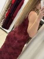 Nate midi φόρεμα παγιέτα - Μπορντό - Image 3