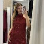 Meg mini φόρεμα παγιέτα - Μπορντό